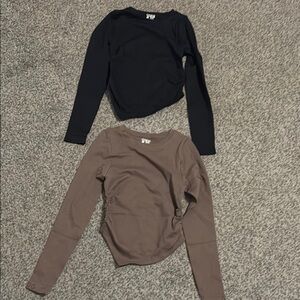 Long Sleeve Tops - Black and Brown